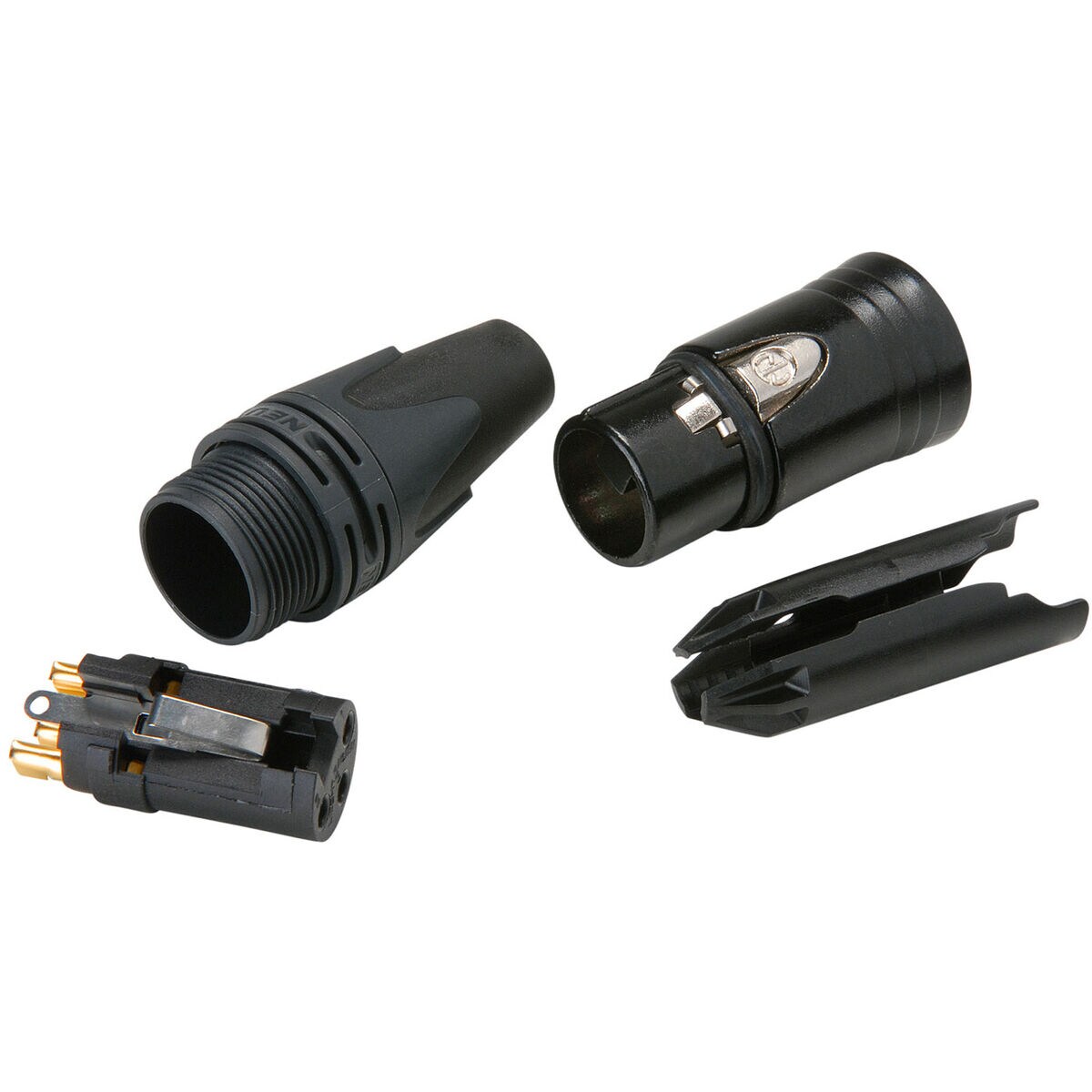 Neutrik NC3FXX-B Female XLR Connector Black w/Gold Contacts